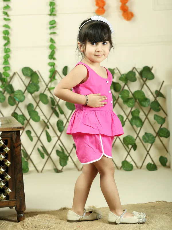 Pink_Pure_Cotton_Top_With_Shorts