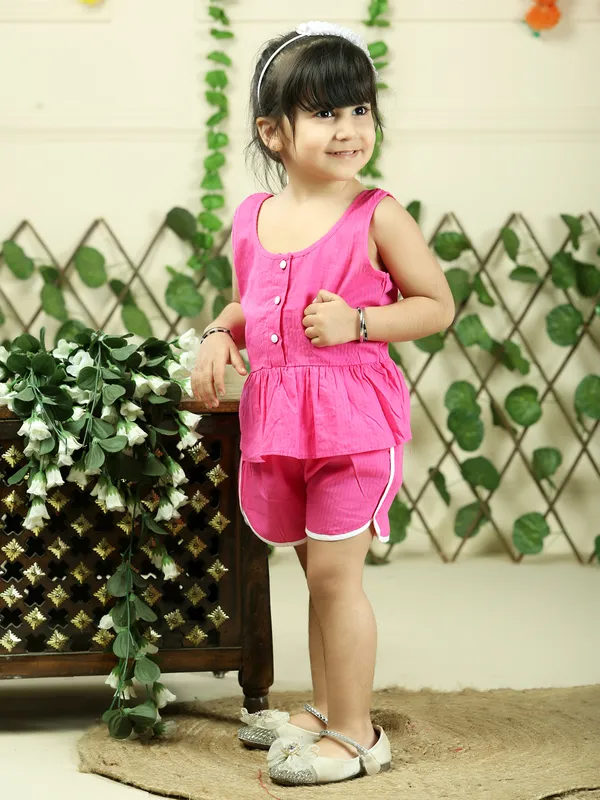 Pink_Pure_Cotton_Top_With_Shorts