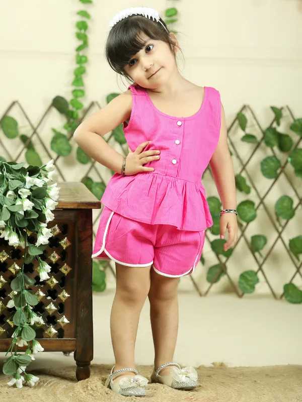 Pink_Pure_Cotton_Top_With_Shorts