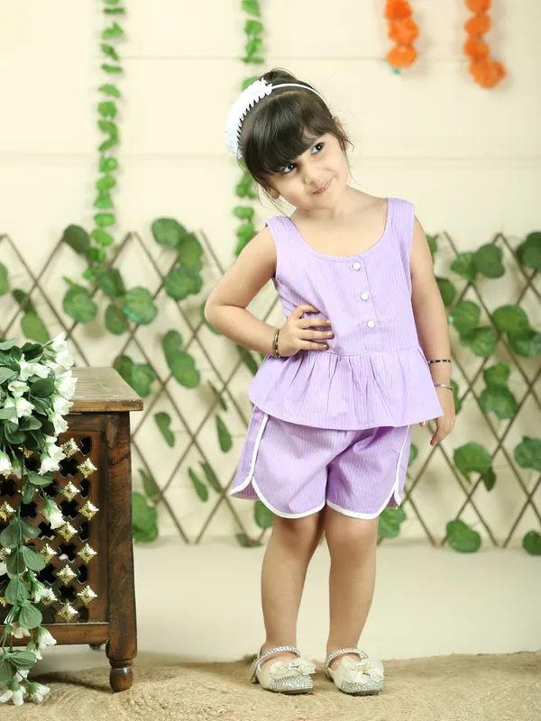 Purple_Pure_Cotton_Top_With_Shorts