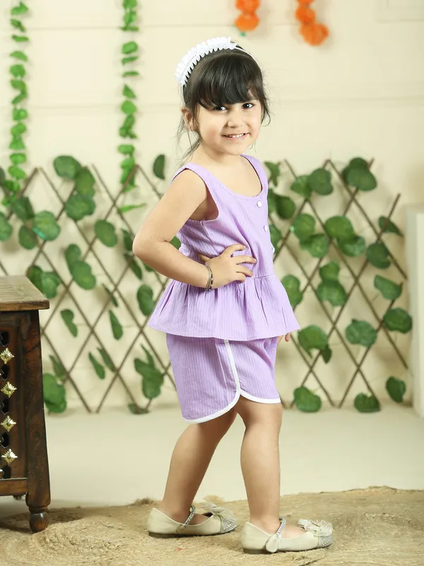 Purple_Pure_Cotton_Top_With_Shorts