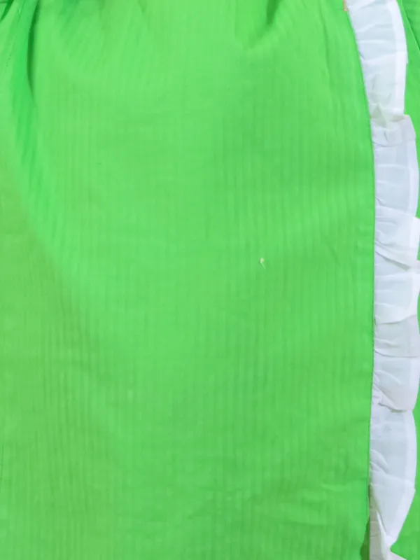 Green_Pure_Cotton_One_Piece_Dress_With_Frill
