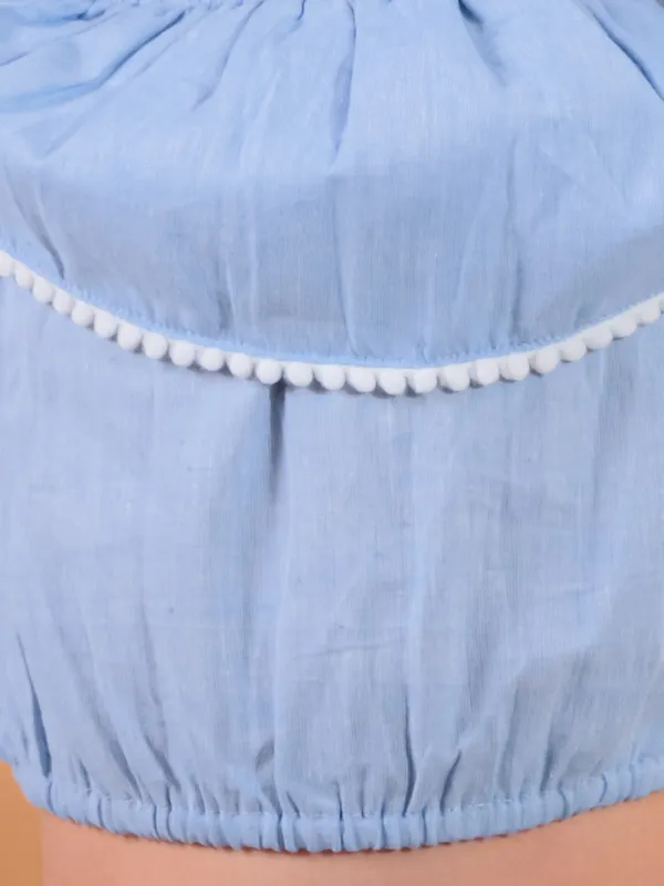 Sky_Blue_Pure_Cotton_Crop_Top_With_Shorts_Set