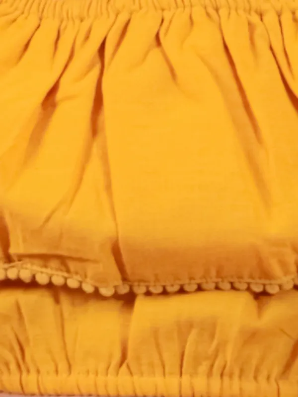 Yellow_Pure_Cotton_Crop_Top_With_Shorts_Set