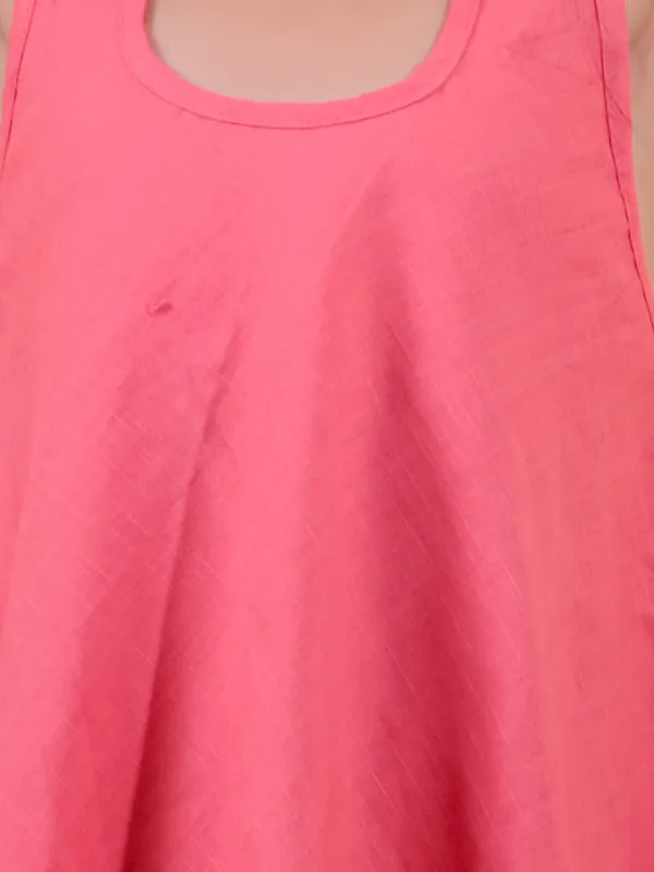 Red_Pure_Cotton_Top_And_Pyjamas_With_Frill