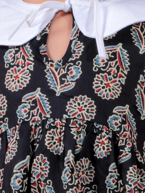 Denim_Blue_Pure_Cotton_Printed_Dress_With_Peter_Pan_Collar_And_Pyjamas
