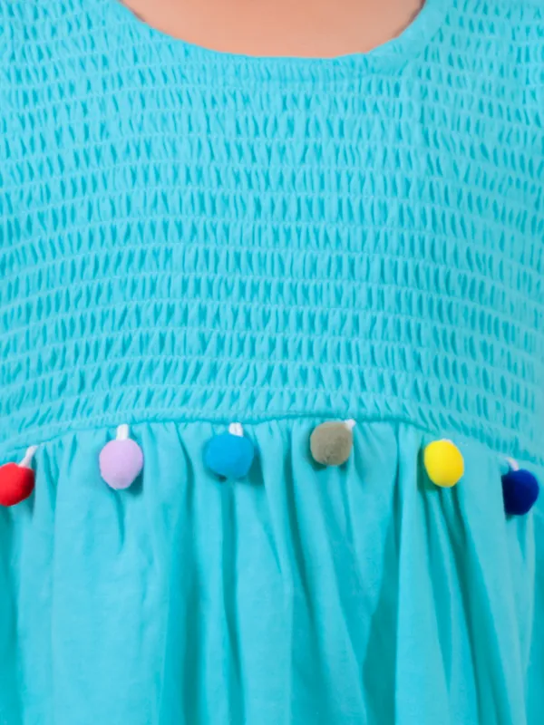 Turquoise_Blue_Cotton_Smoking_One_Piece_Frock