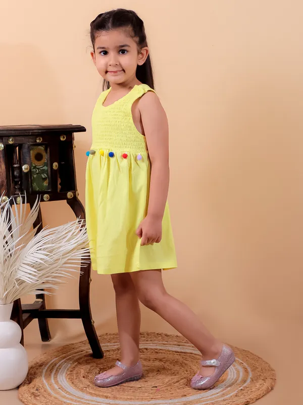 Yellow_Cotton_Smoking_One_Piece_Frock