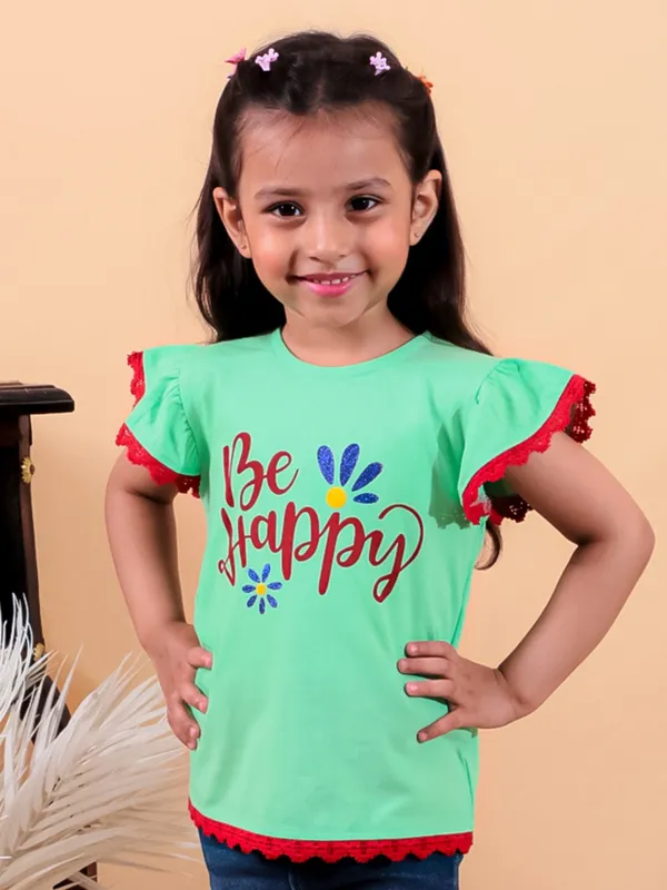 Green_Pure_Cotton_Girls_Top