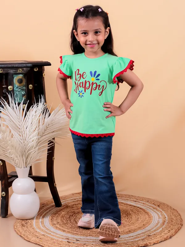 Green_Pure_Cotton_Girls_Top