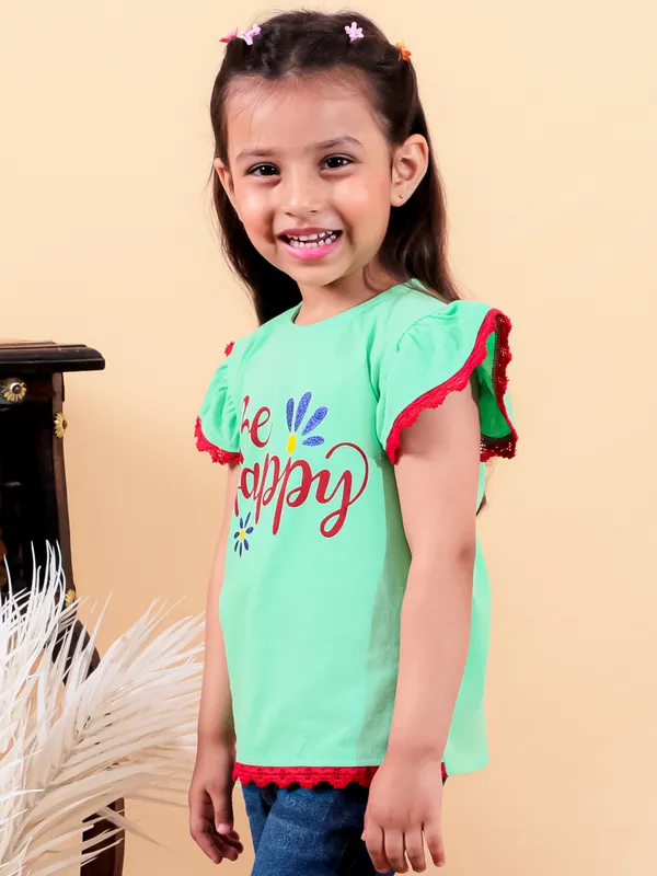 Green_Pure_Cotton_Girls_Top