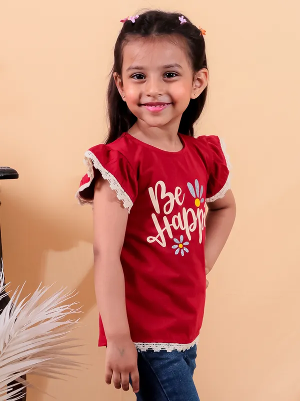 Maroon_Pure_Cotton_Girls_Top
