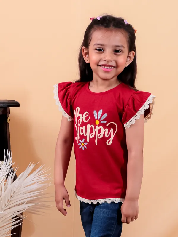Maroon_Pure_Cotton_Girls_Top