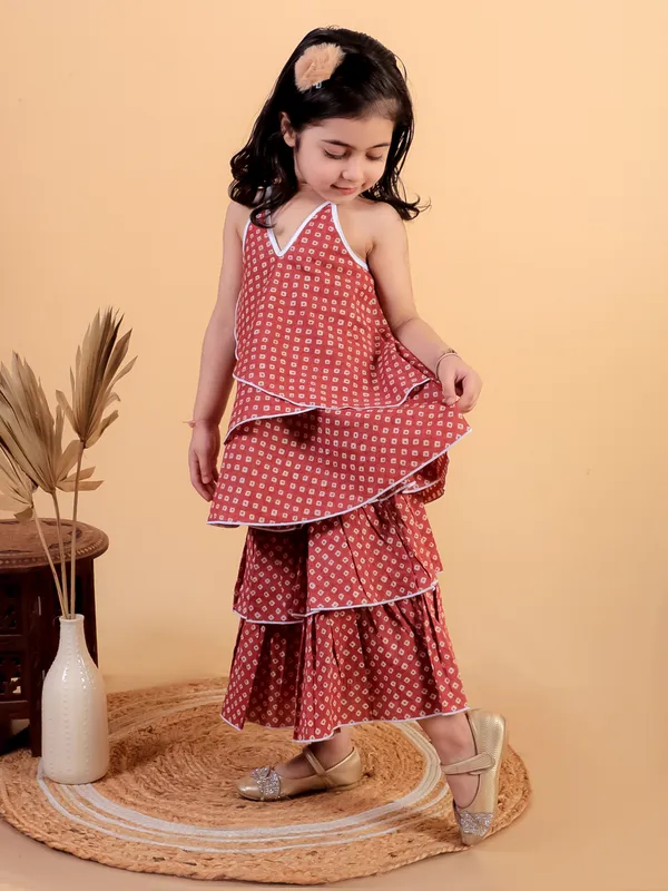 Red_Pure_Cotton_Printed_Top_And_Skirt_Set