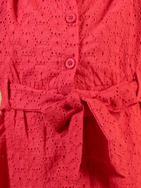 Red_Pure_Cotton_Shiffli_Embroidery_Full_Sleeve_Dress