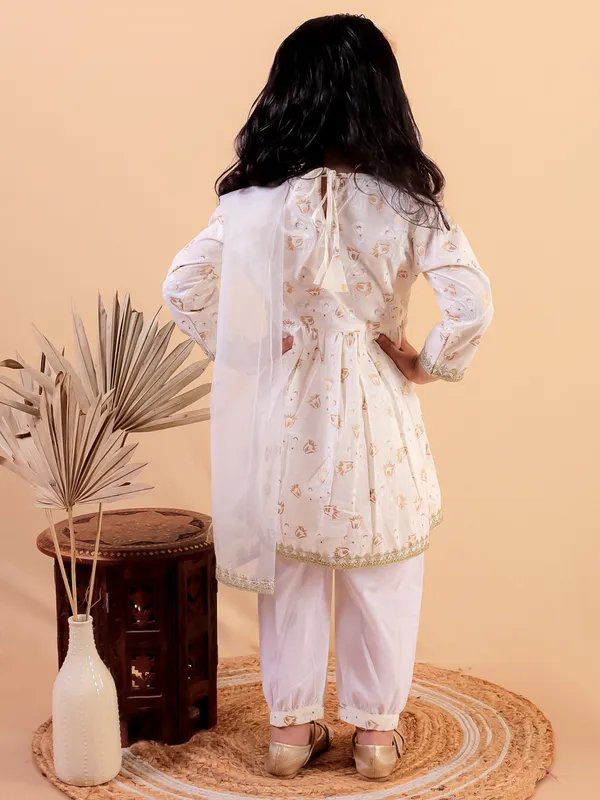 Beige_Pure_Cotton_Golden_Print_Kurti_And_Pajama