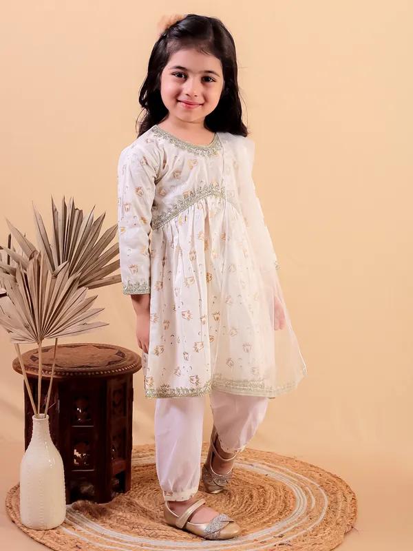 Beige_Pure_Cotton_Golden_Print_Kurti_And_Pajama