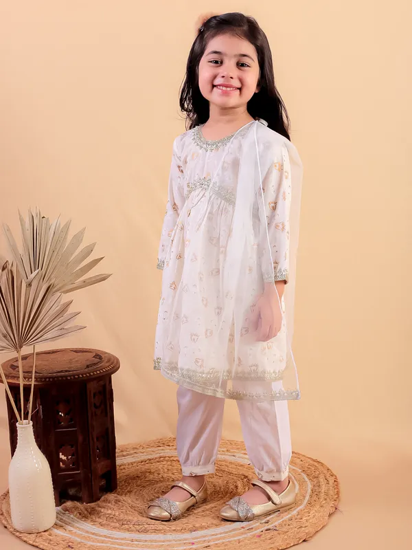 Beige_Pure_Cotton_Golden_Print_Kurti_And_Pajama