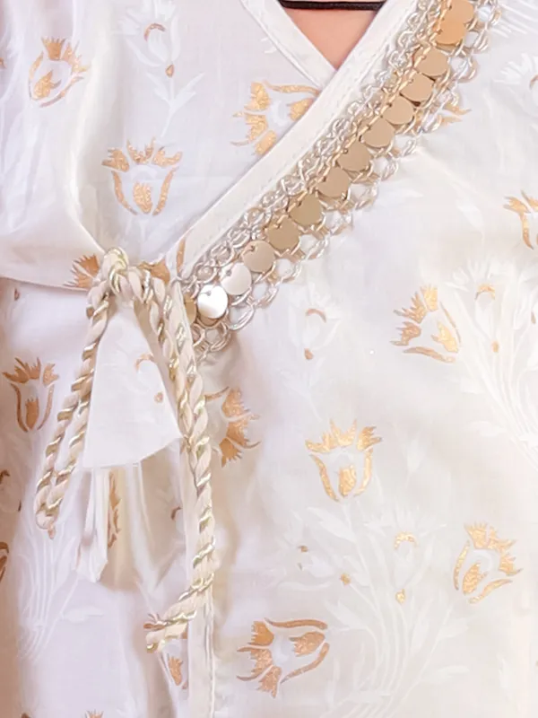 Beige_Pure_Cotton_Golden_Print_Kurta_And_Dhoti