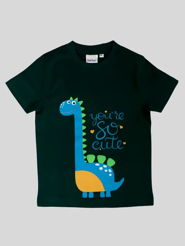 Dark_Green_Cotton_Dinosaur_Printed_T-Shirt