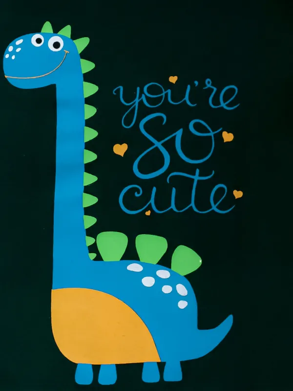Dark_Green_Cotton_Dinosaur_Printed_T-Shirt
