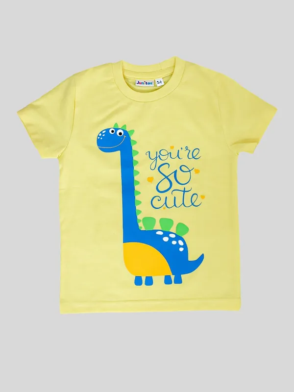 Yellow_Cotton_Dinosaur_Printed_T-Shirt