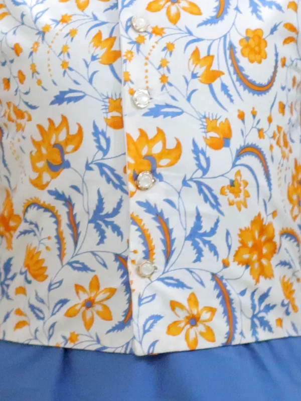Blue_Pure_Cotton_Printed_Kurta_Pyjama_With_Jacket