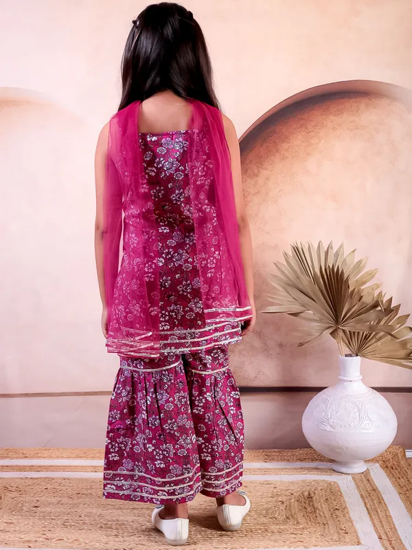 Pink_Cotton_Printed_Kurti_With_Sharara_With_Dupatta
