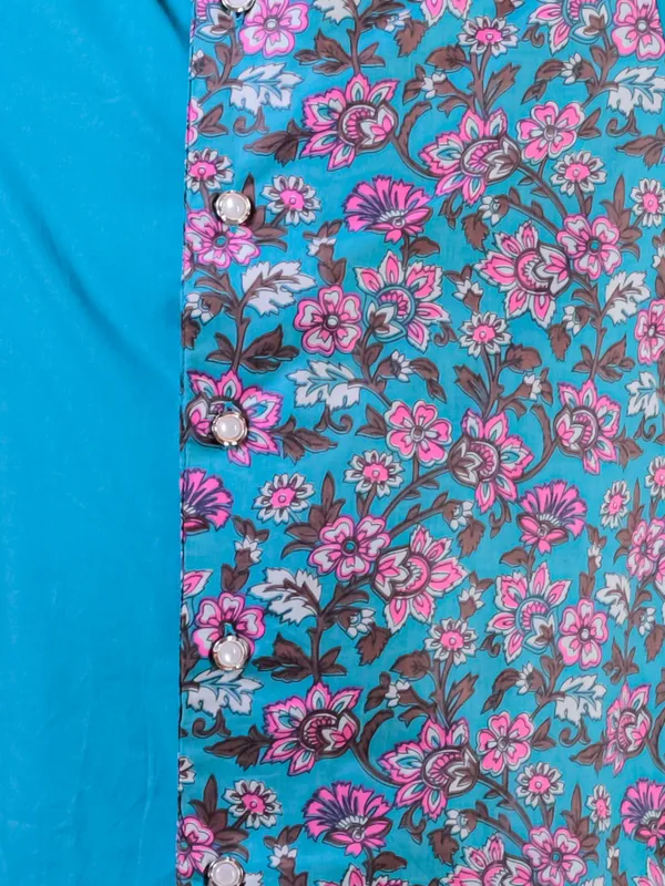 Blue_Pure_Cotton_Printed_Kurta_Pyjama_Set