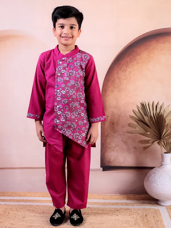 Pink_Pure_Cotton_Printed_Kurta_Pyjama_Set