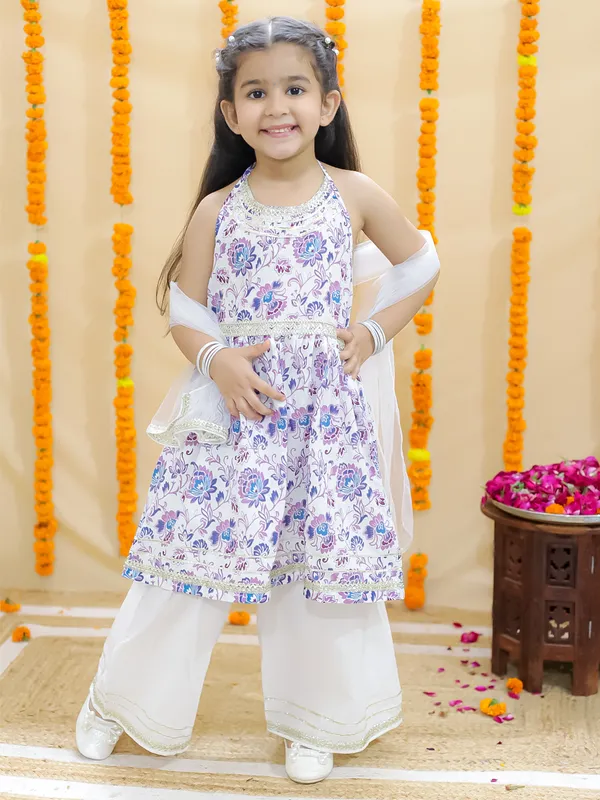 Purple_Floral_Printed_Regular_Pure_Cotton_Kurta_With_Sharara_&_With_Dupatta