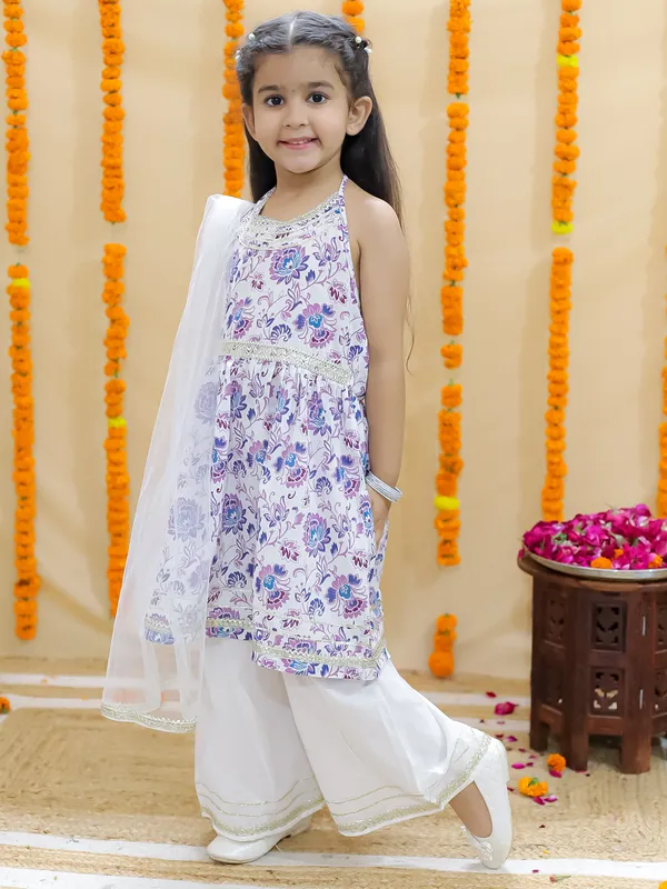 Purple_Floral_Printed_Regular_Pure_Cotton_Kurta_With_Sharara_&_With_Dupatta