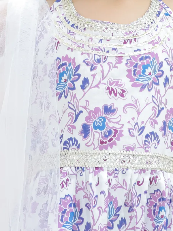 Purple_Floral_Printed_Regular_Pure_Cotton_Kurta_With_Sharara_&_With_Dupatta