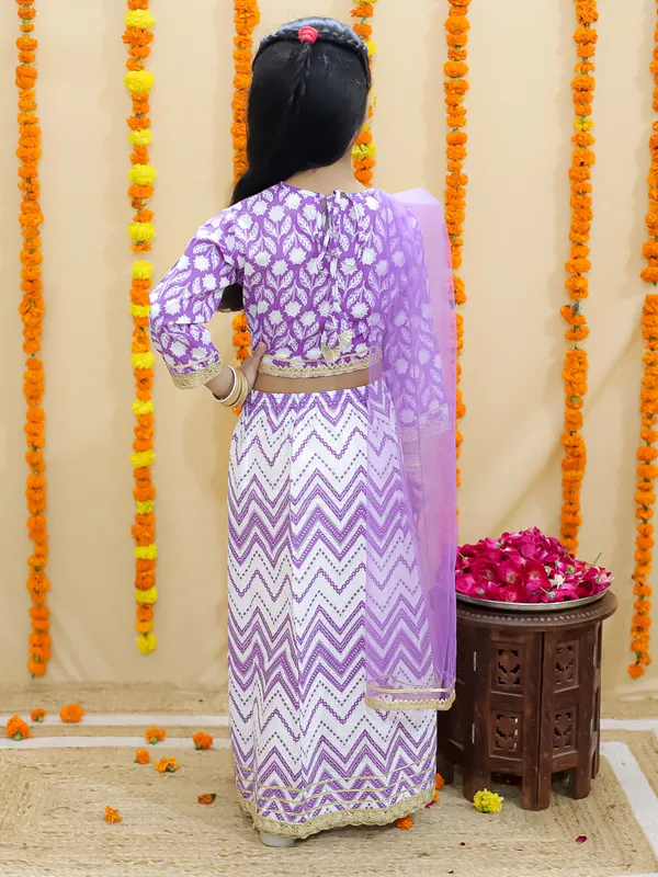 Purple_Geometric_Printed_Ready_To_Wear_Cotton_Lehenga_&_Choli_With_Dupatta