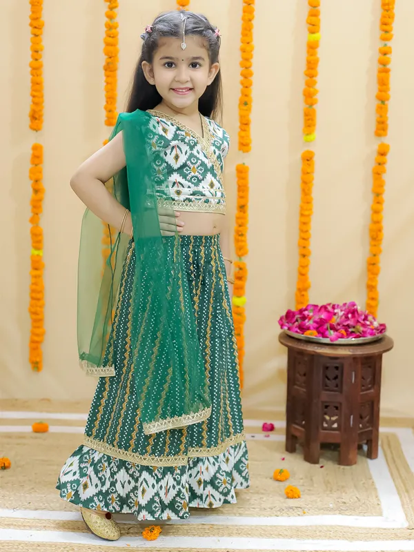 Green_Ethnic_Motifs_Printed_Ready_To_Wear_Cotton_Lehenga_&_Blouse_With_Dupatta