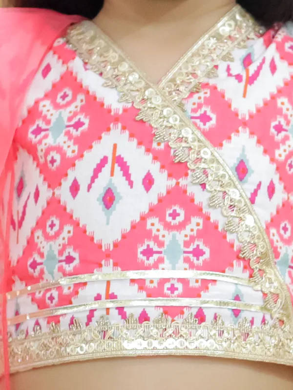Red_Ethnic_Motifs_Printed_Ready_To_Wear_Cotton_Lehenga_&_Blouse_With_Dupatta
