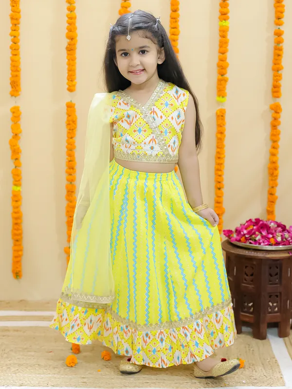 Yellow_Ethnic_Motifs_Printed_Ready_To_Wear_Cotton_Lehenga_&_Blouse_With_Dupatta