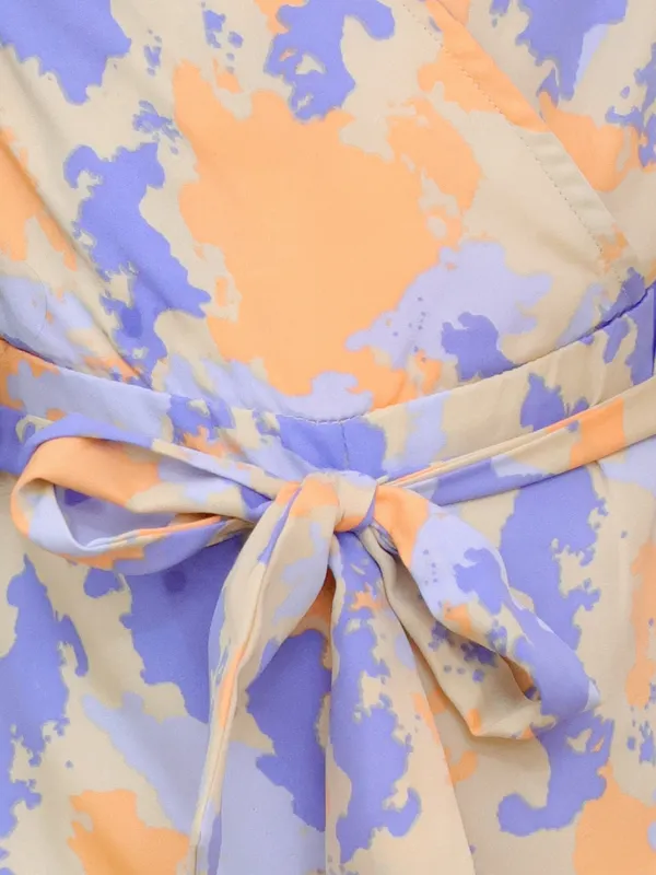 Orange_&_Purple_Floral_Print_Short_Sleeve_Jumpsuit_With_Belt_Tie_Waist