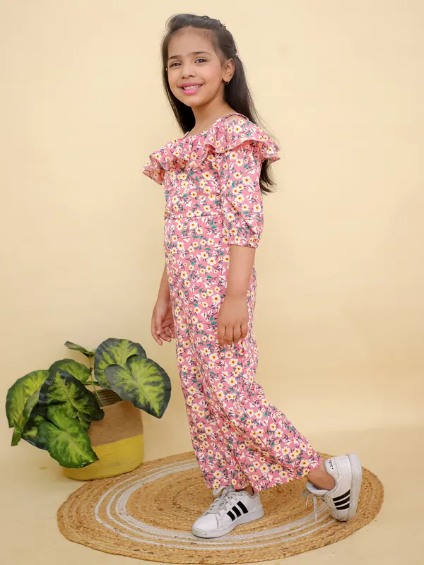 Pink_Floral_Print_Off-Shoulder_Design_Jumpsuit_With_Puff_Sleeves