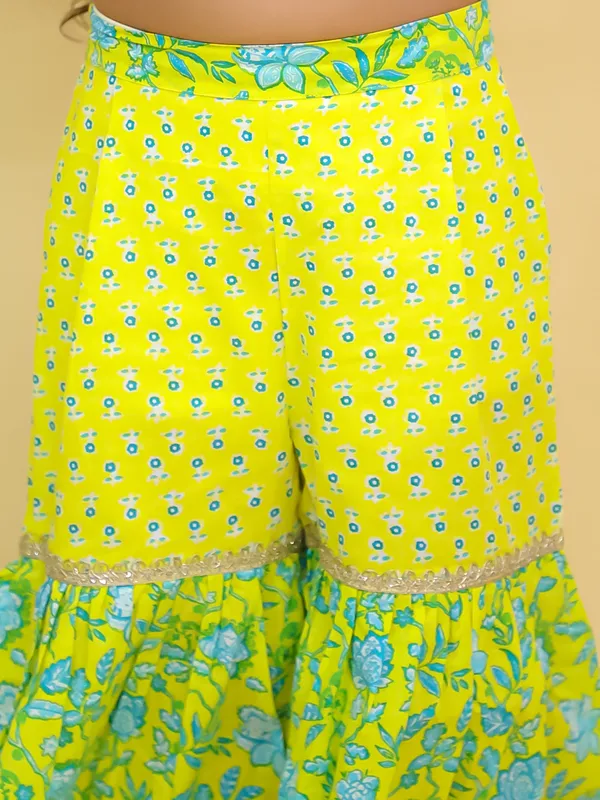 Junitos_Cotton_Woven__One_Shoulder_off_Printed__Top_with_Sharara__-_Lemon_Green