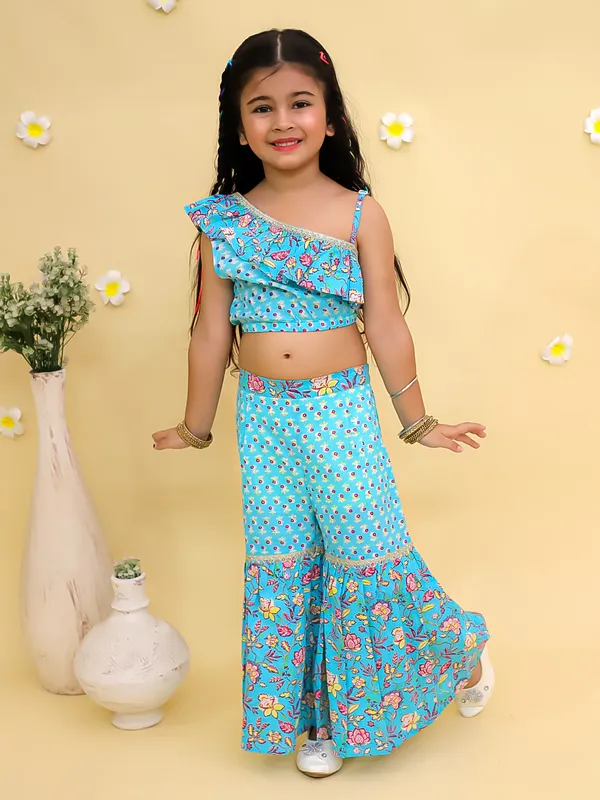 Junitos_Cotton_Woven__One_Shoulder_off_Printed__Top_with_Sharara__-_Sky_Blue