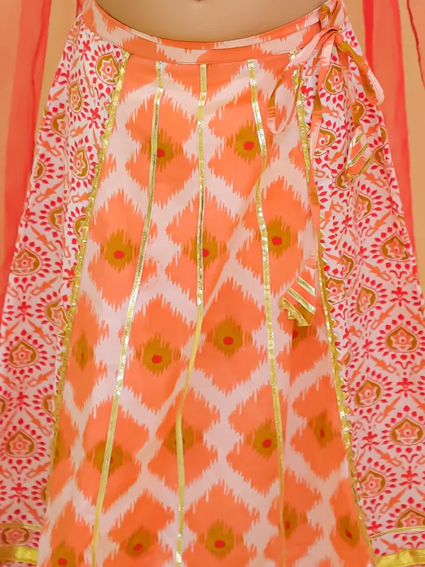 Junitos_Cotton_Woven_Sleeveless_Floral_Printed_Lehenga_Choli_with_Dupatta_-Orange