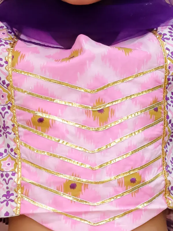 Junitos_Cotton_Woven_Sleeveless_Floral_Printed_Lehenga_Choli_with_Dupatta_-Purple