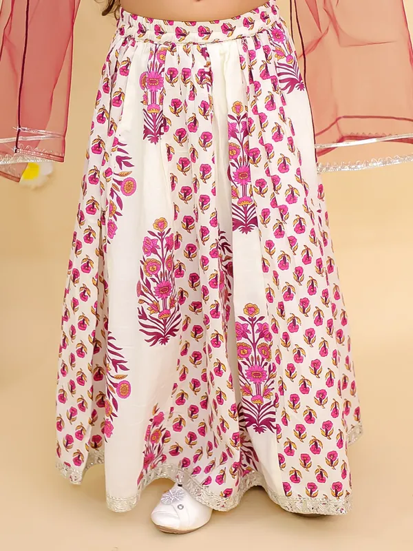 Junitos_Cotton_Woven_Short_Sleeve_Floral_Printed_Lehenga_Choli_with_Dupatta_-Cream_&_Purple