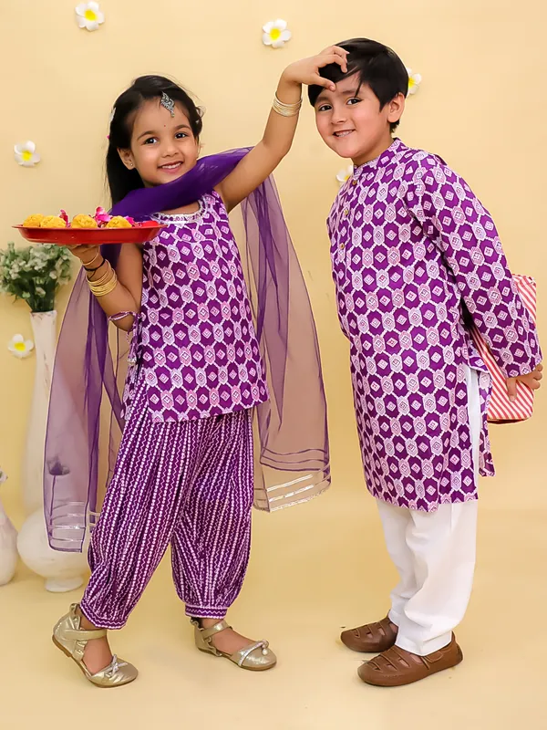 Junitos_Cotton_Woven_Full_Sleeves_Printed_Kurta_Pajama_Set_-_Purple