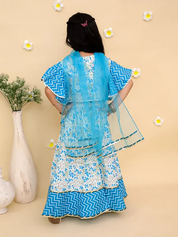 Junitos_Cotton_Woven_Frill_Sleeve_Floral_Printed_Lehenga_Choli_with_Dupatta_-Blue