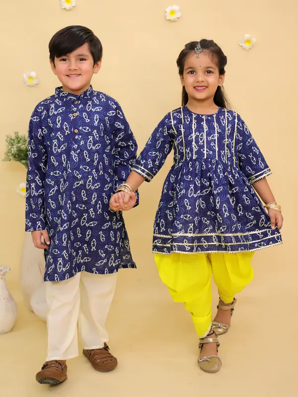 Junitos_Cotton_Woven_Full_Sleeves_Printed_Kurta_Pajama_Set_-_Blue