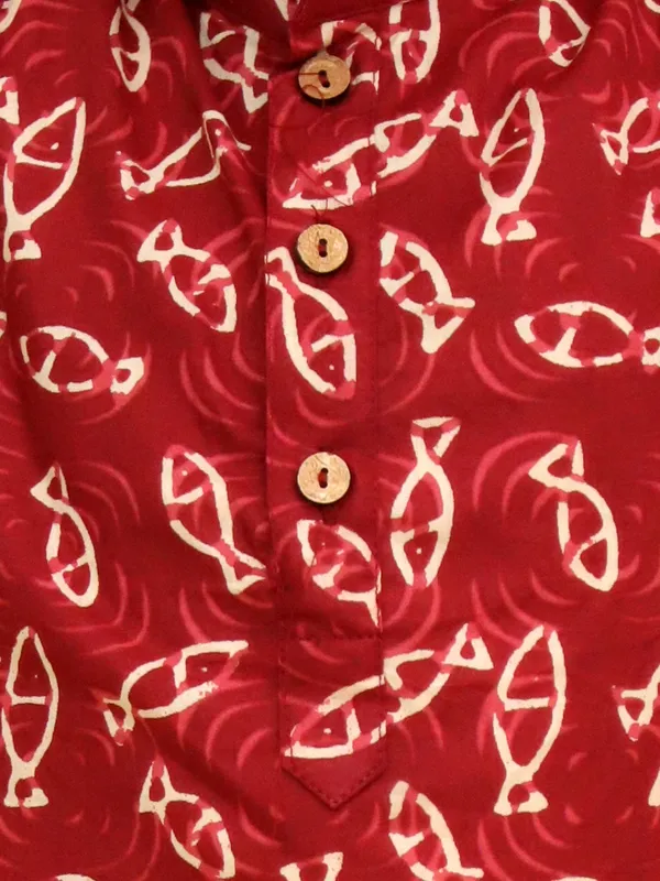 Junitos_Cotton_Woven_Full_Sleeves_Printed_Kurta_Pajama_Set_-_Maroon