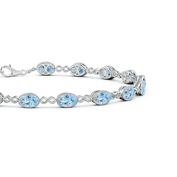 Blue_Aquamarine_925_Sterling_Pure_Silver_Infinity_Links_Bracelet
