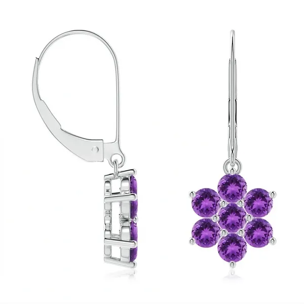 Purple_Amethyst_925_Sterling_Silver_Cluster_Set_Floral_Earring